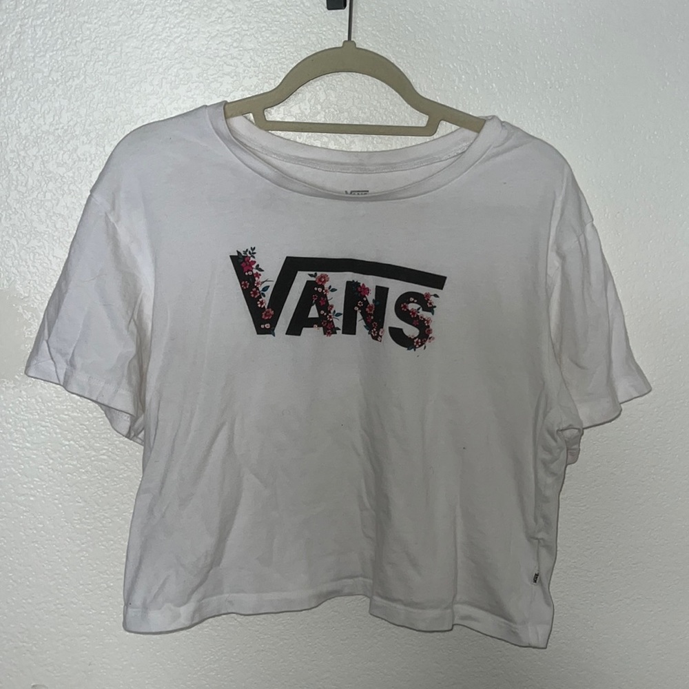 Vans white crop top t-shirt!
